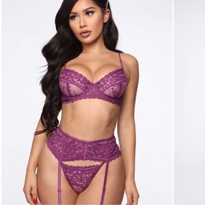 Fashion Nova Violet Lace Bra Set